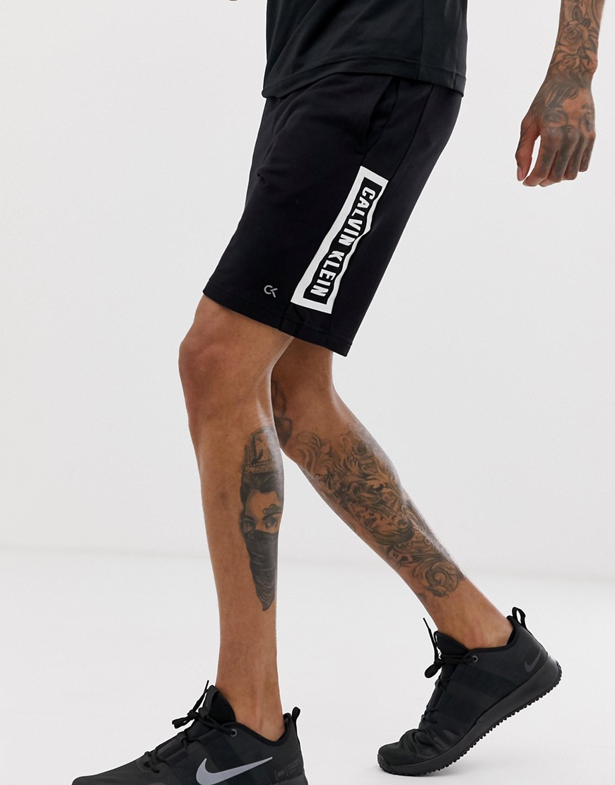 Calvin Klein Performance statement logo sweat shorts in black