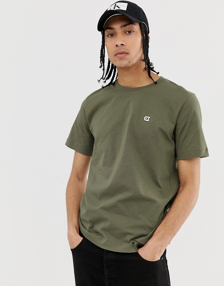 Calvin Klein Jeans small badge logo t-shirt in green