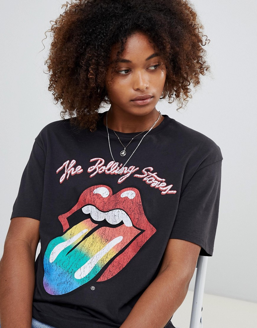 Pull&Bear Rolling Stones rainbow t-shirt