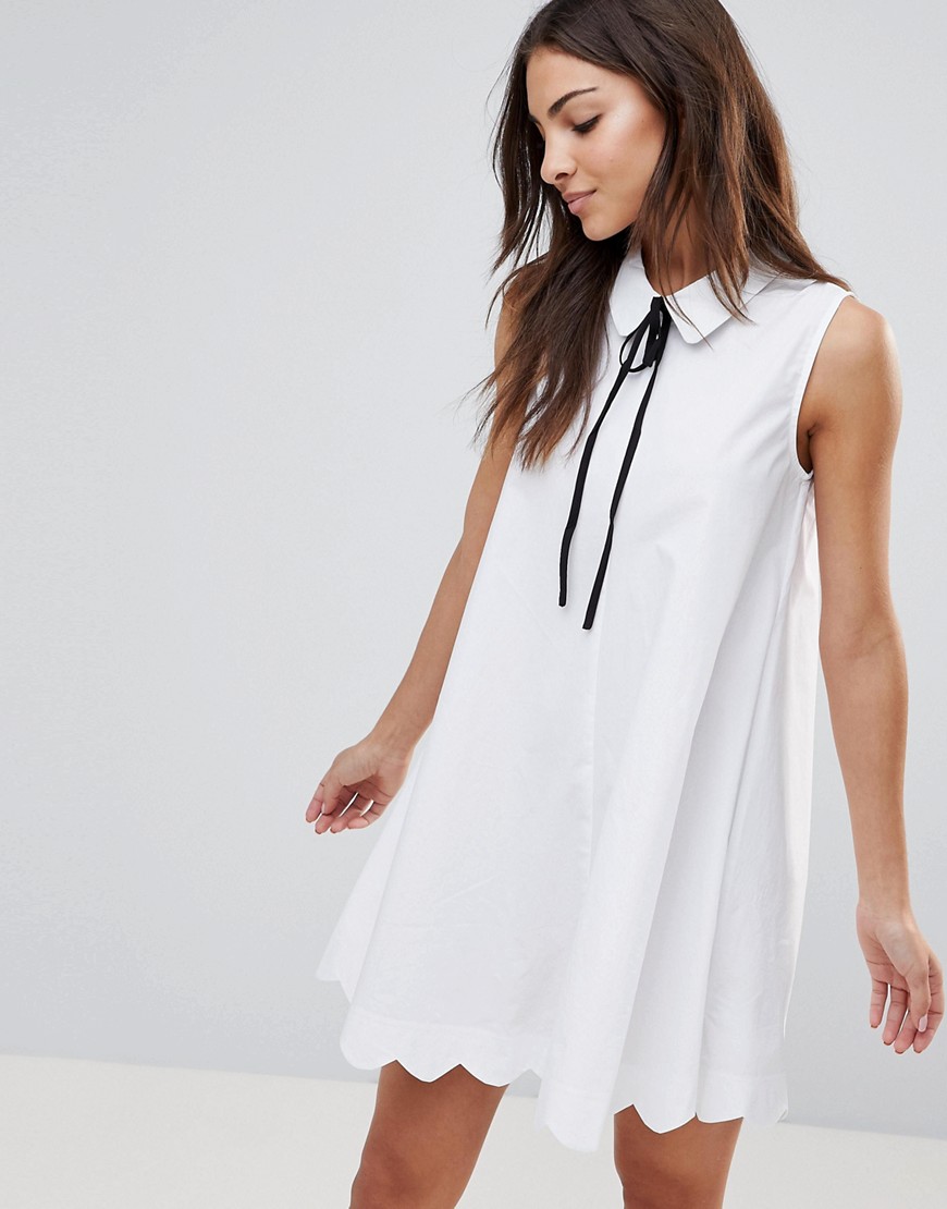 The English Factory Poplin Collar Shift Dress - White
