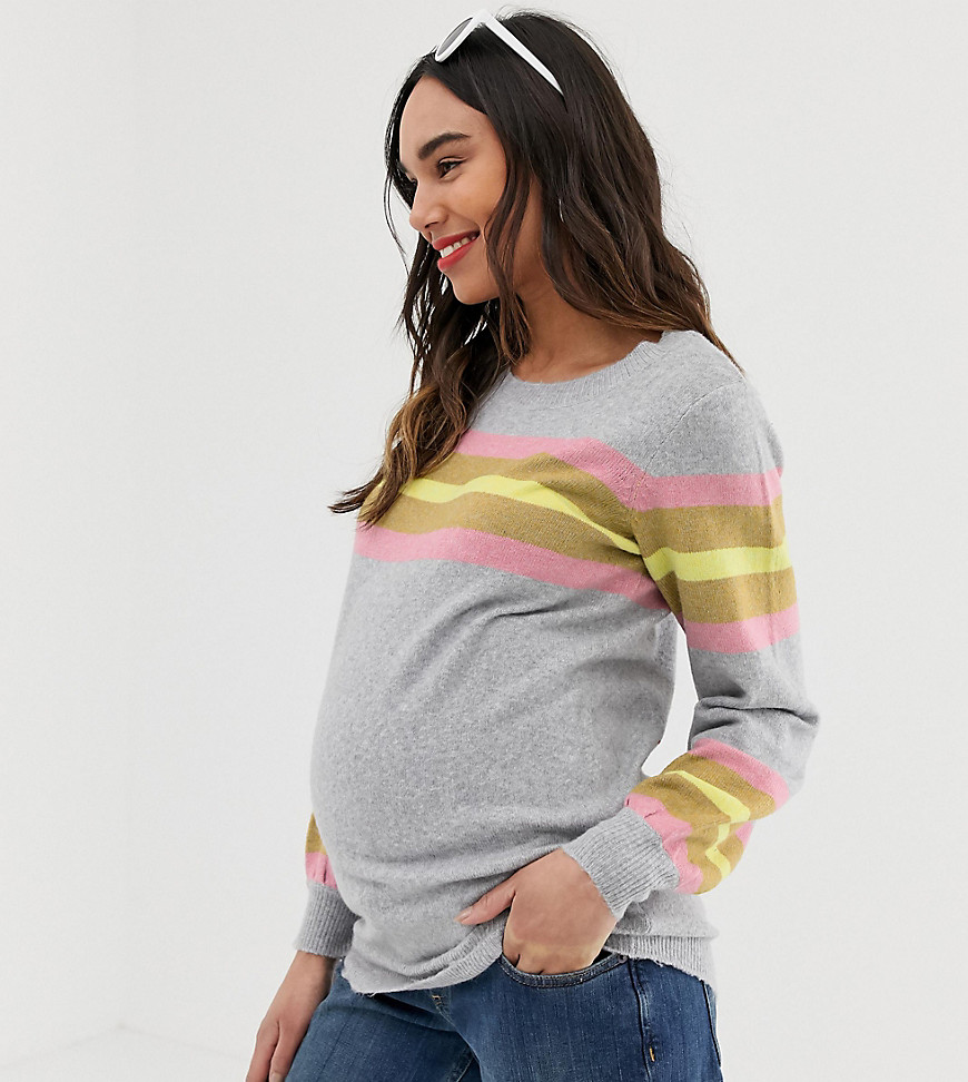 Mamalicious maternity bright stripe jumper