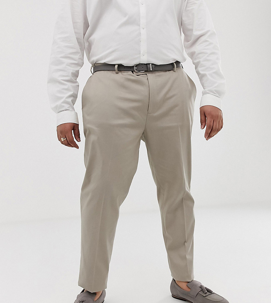 ASOS DESIGN Plus skinny trouser in stone cotton
