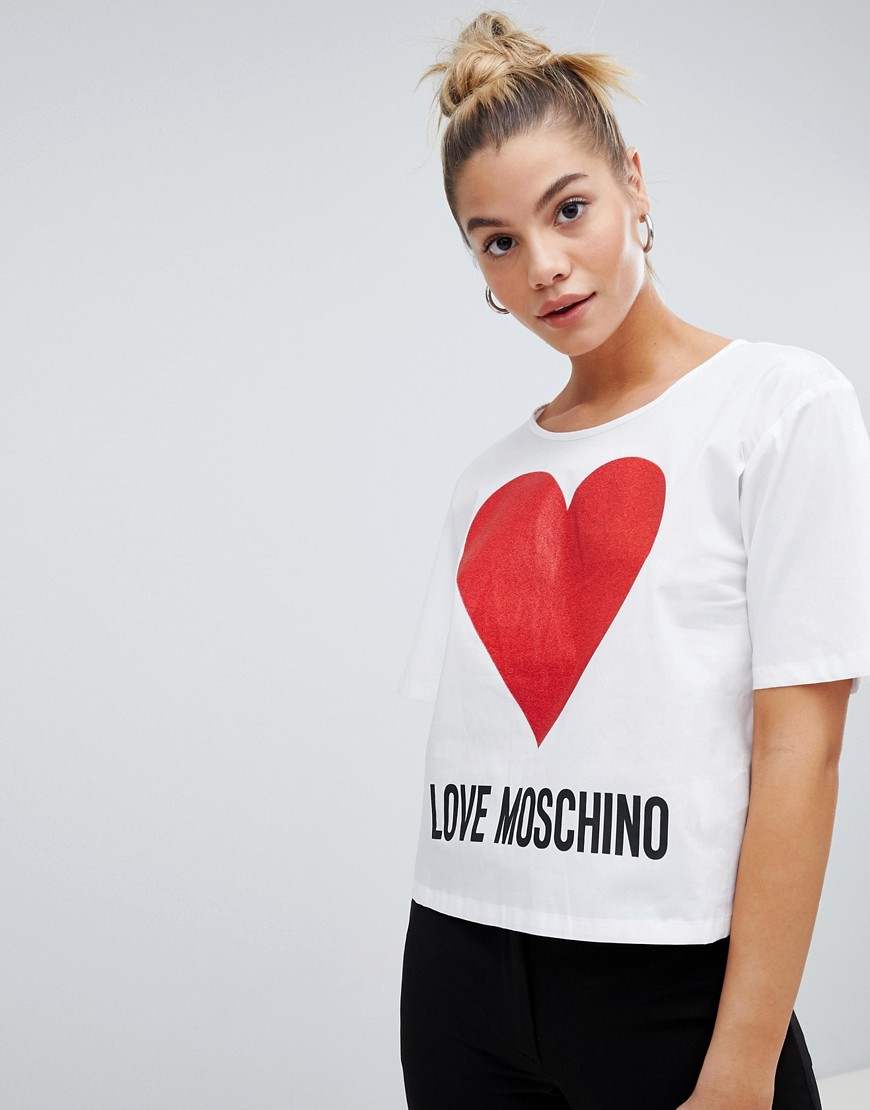 Love Moschino Foil Heart logo top