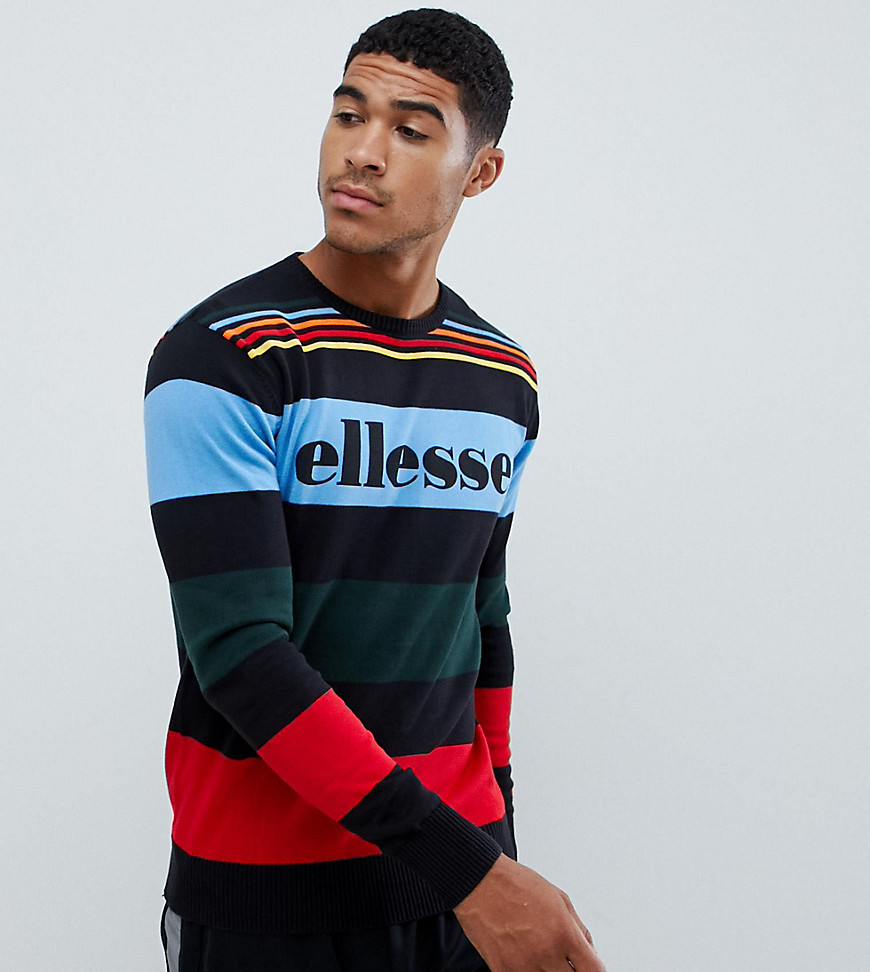 ellesse knitted jumper with bold block stripes