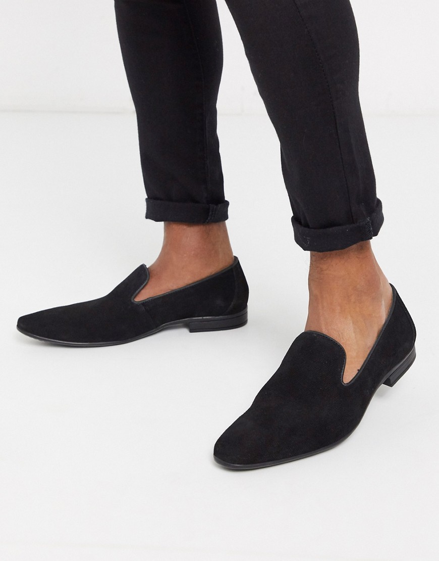 Pier One slipper loafers in black suede
