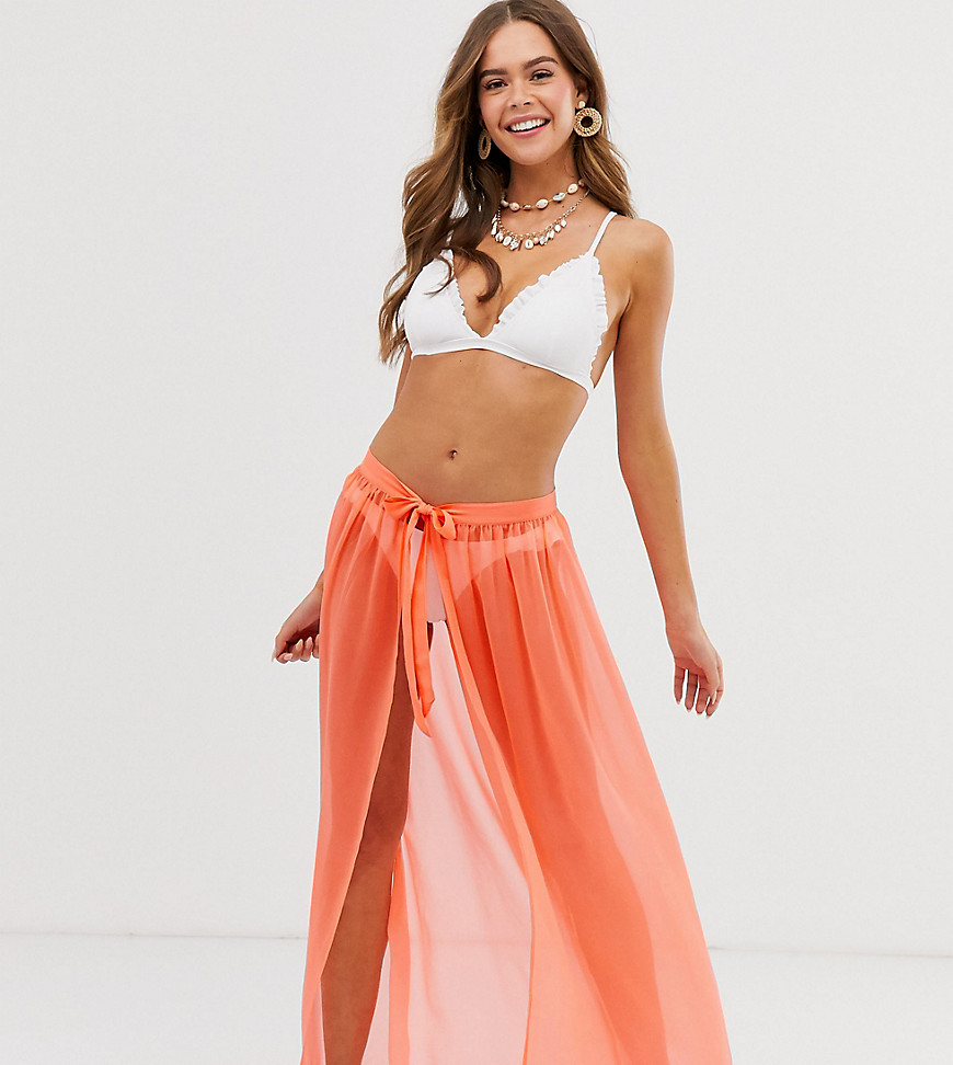 Brave Soul neon orange beach skirt