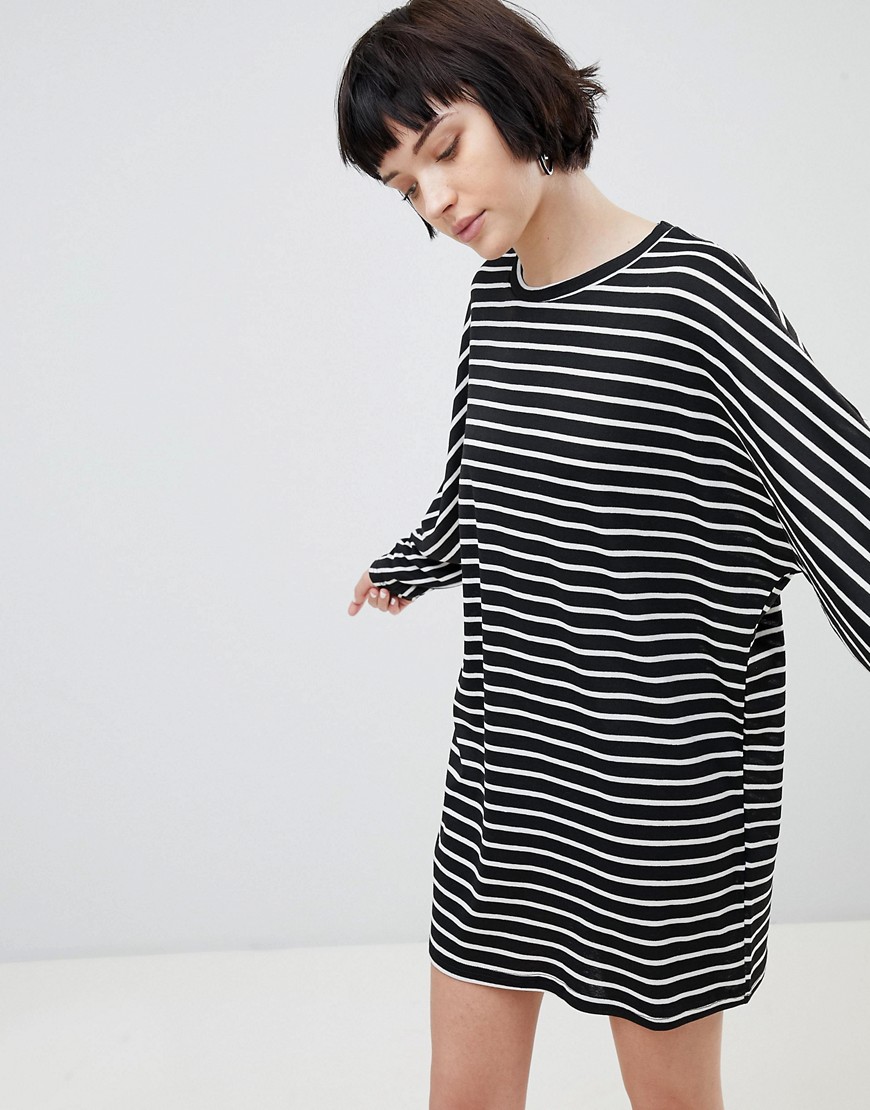 New Look Stripe Jersey Tunic Dress - Black pattern