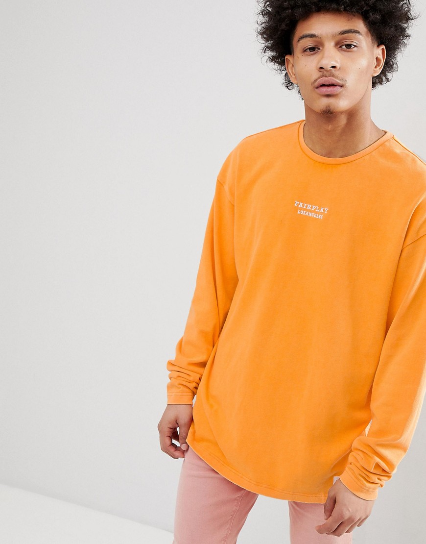 Fairplay Anderson Long Sleeve T-Shirt In Orange - Orange