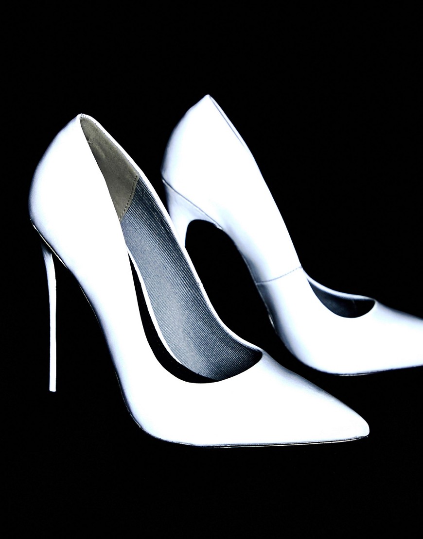 ASOS DESIGN Penelope stiletto court shoes in reflective