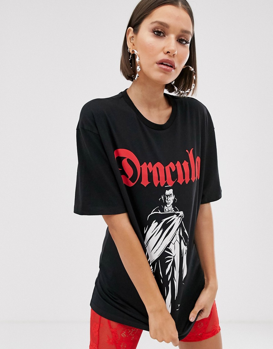 Criminal Damage x monsters oversized t-shirt with dracula print