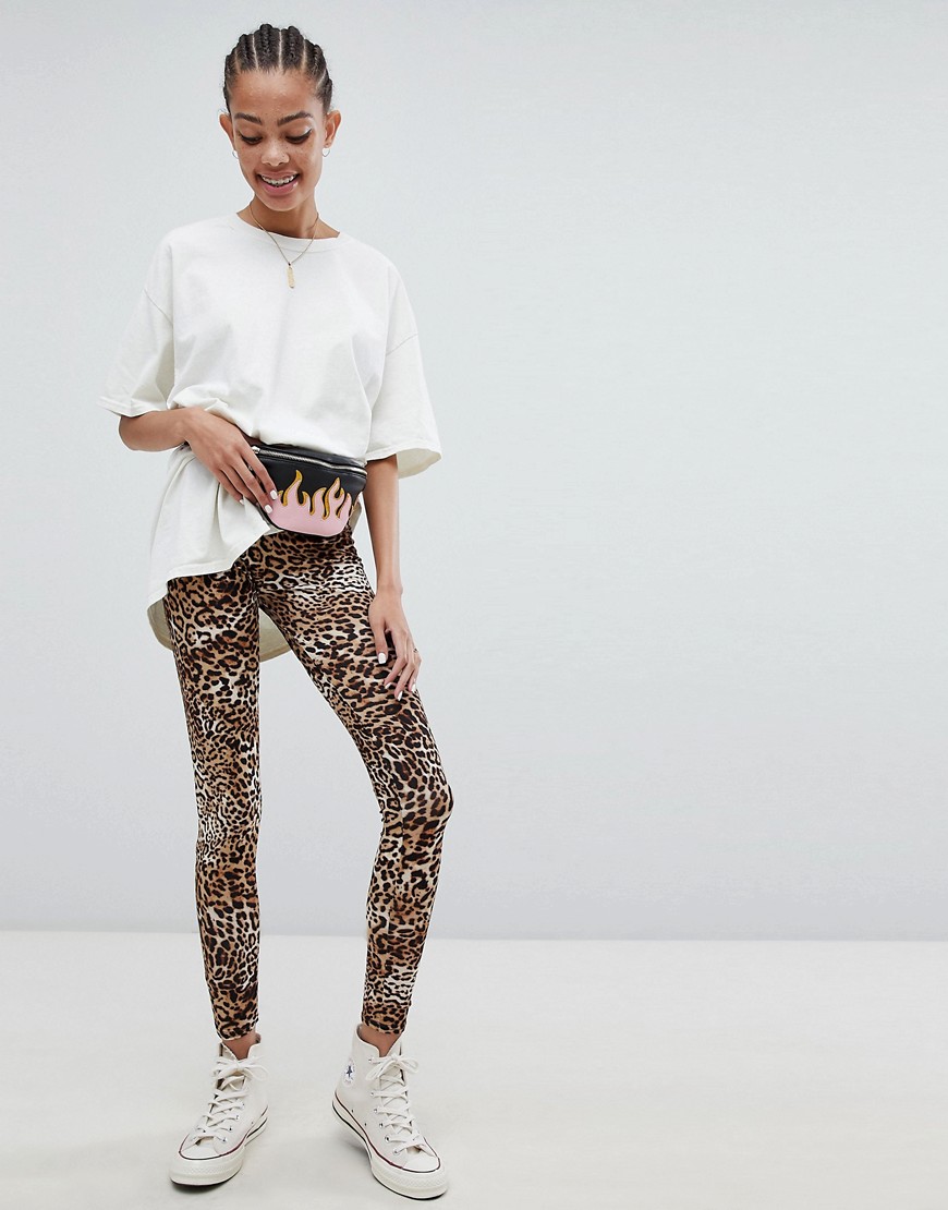 New Look Leopard Legging - Brown pattern