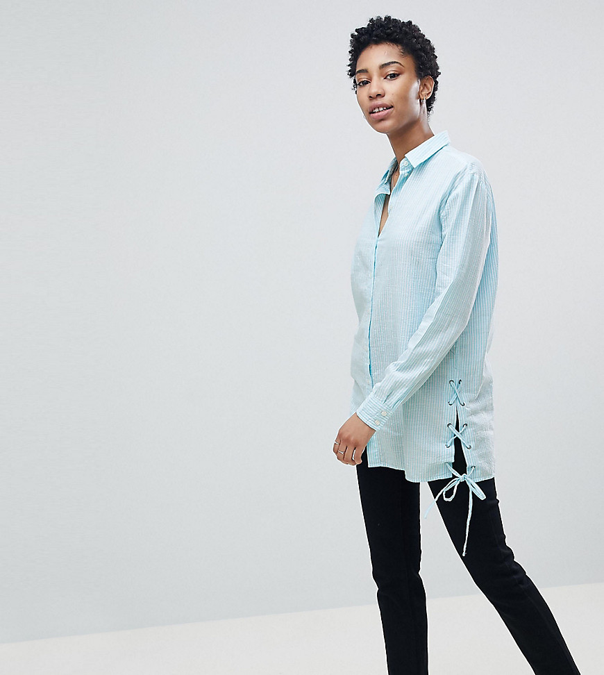 Noisy May Tall Longline Shirt With Tie Detail