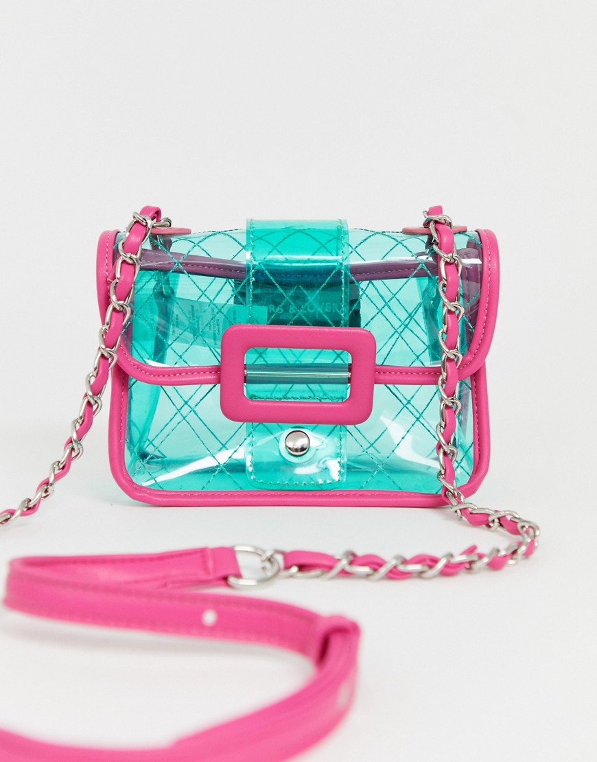 Liars & Lovers quilted clear cross body with pastel trims