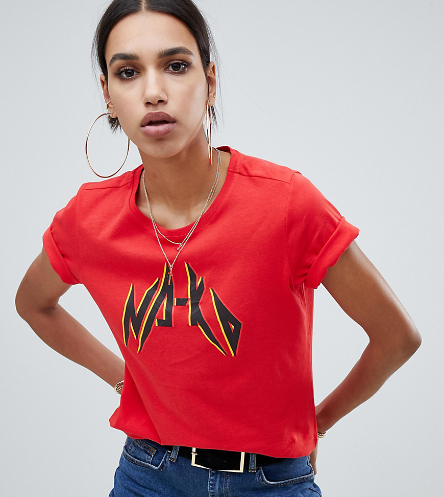 Na-kd street logo t-shirt in red