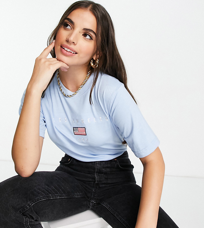 Daisy Street relaxed t-shirt with los angeles embroidery
