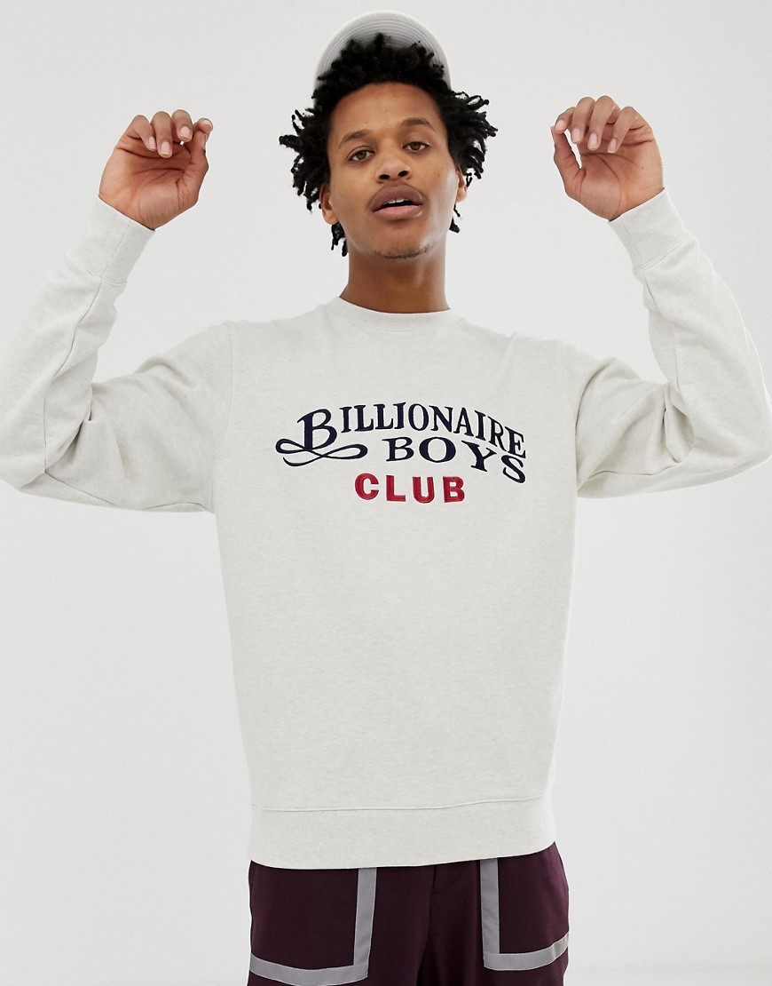 Billionaire Boys Club embroidered script logo sweatshirt in grey