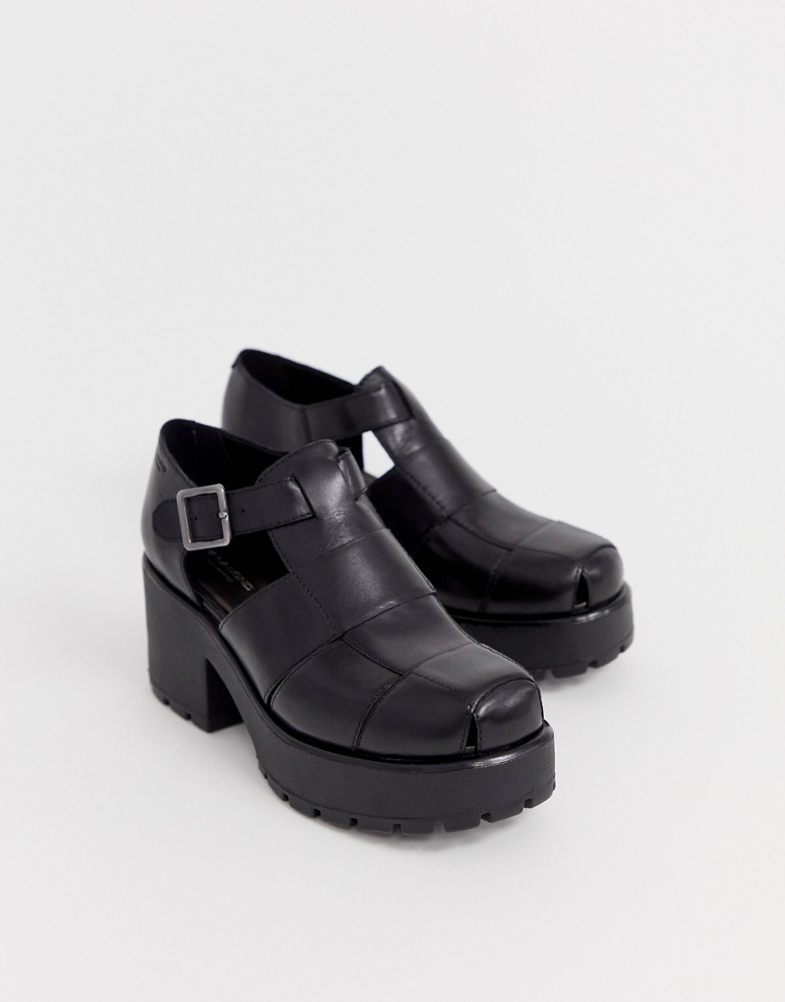 Vagabond Dioon black leather chunky heeled shoes
