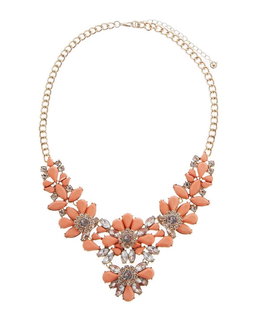 Lipsy | Lipsy Statement Opaque Flower Collar Necklace at ASOS