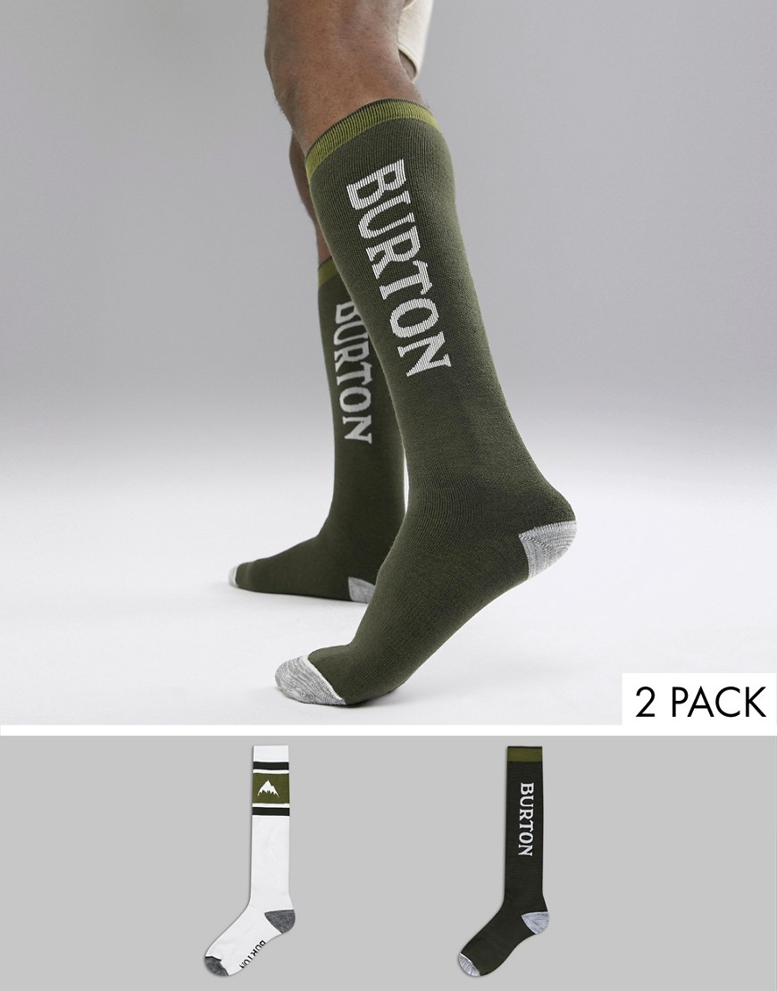 Burton Snowboards Weekend Midweight Sock Two-Pack in Green