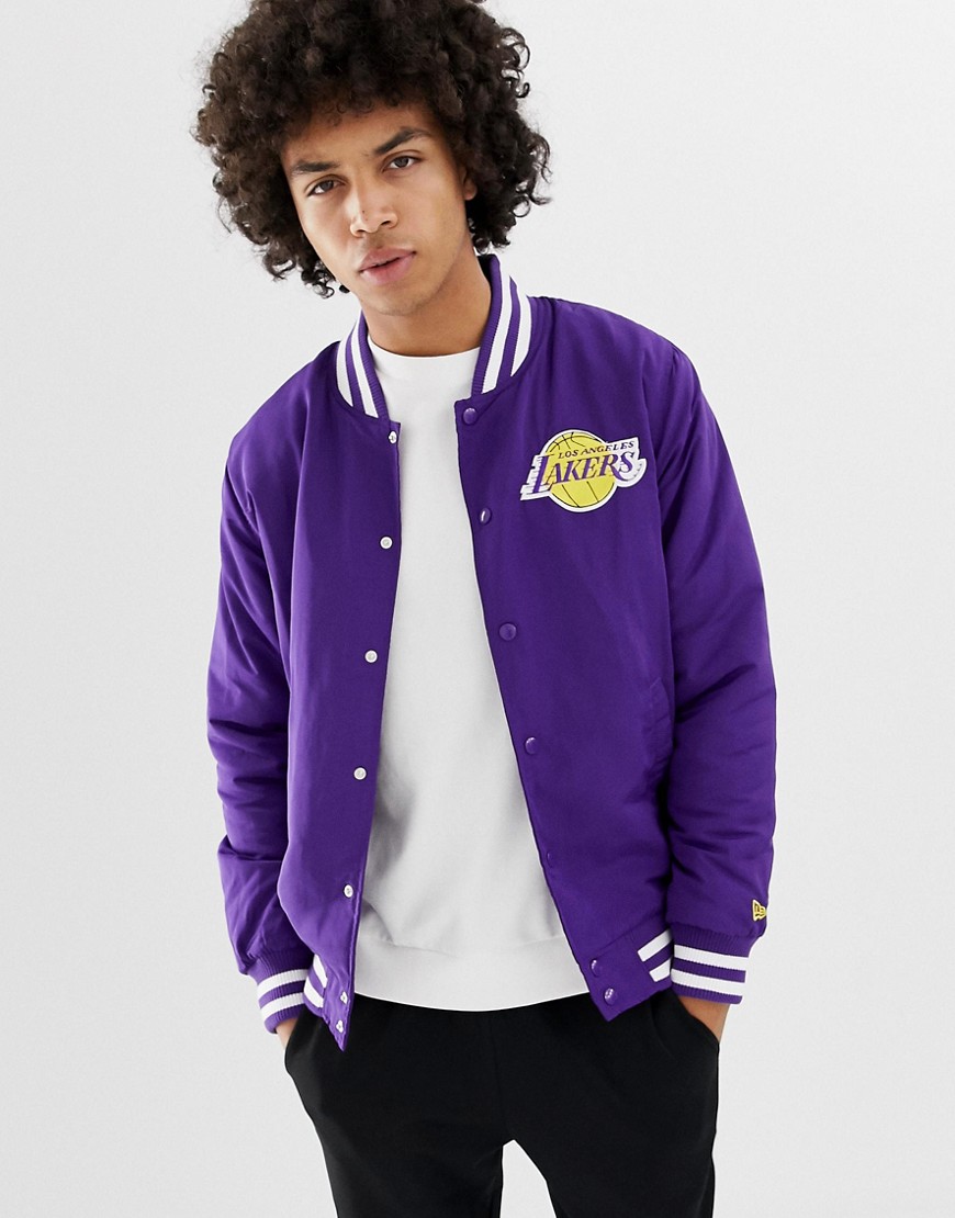 New Era NBA L.A Lakers Jacket In Purple