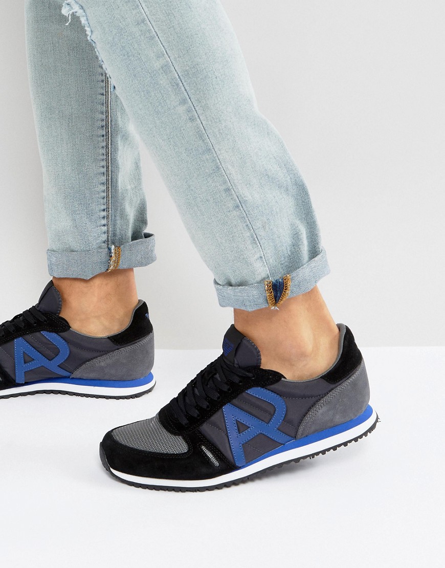 Черные беговые кроссовки с логотипом Armani Jeans - Черный 