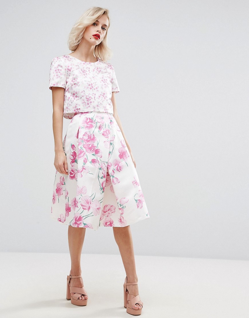 Horrockses Blossom Print Midi Skirt Co-ord