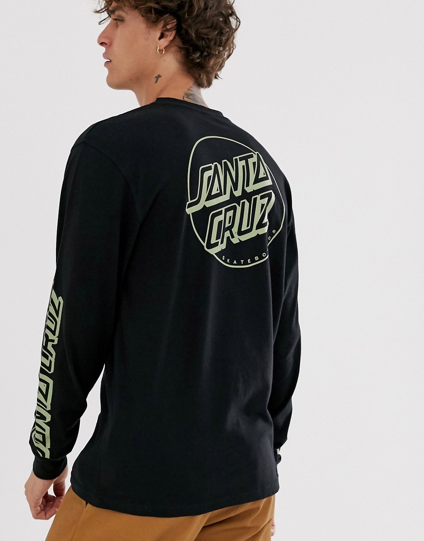 Santa Cruz Opus Dot Stripes long sleeve t-shirt with back print in black