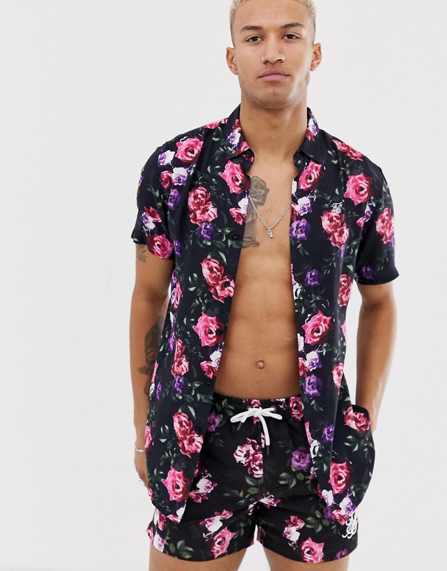 SikSilk short sleeve shirt in floral print
