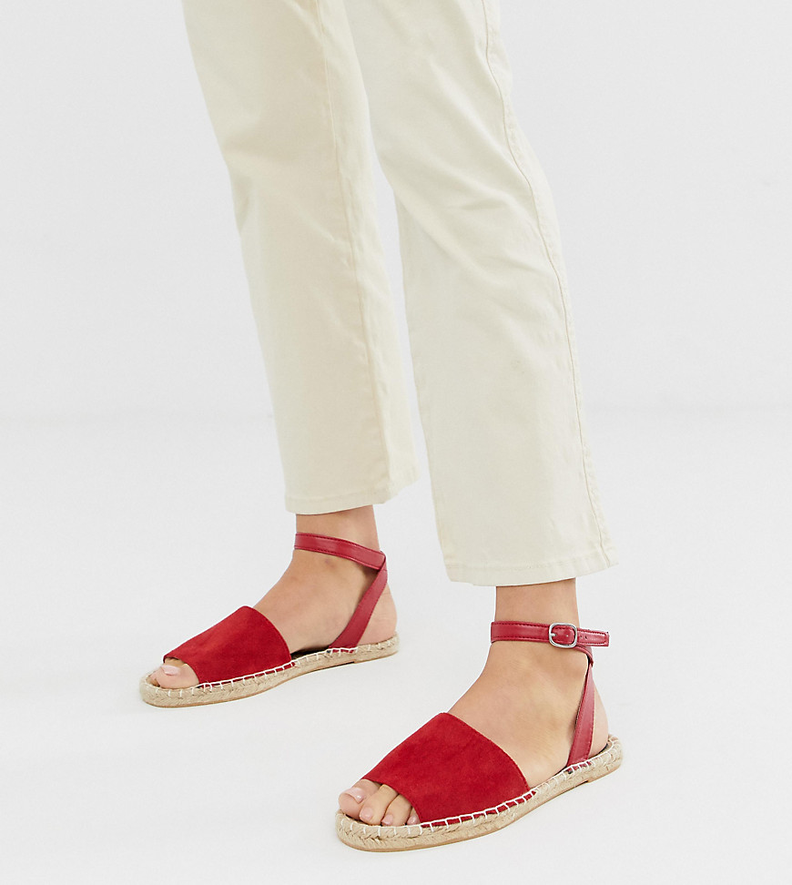 South Beach Exclusive red ankle strap espadrilles