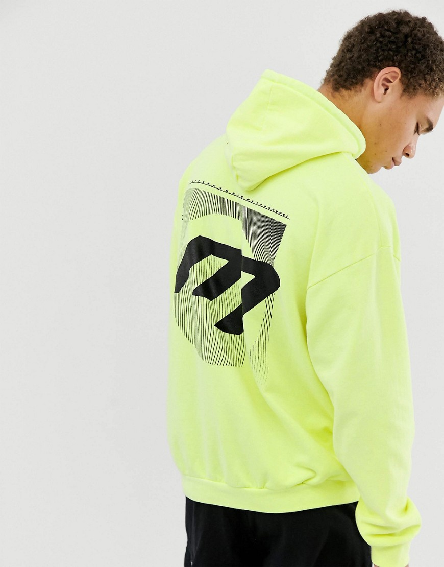 Mennace hoodie in neon with back print