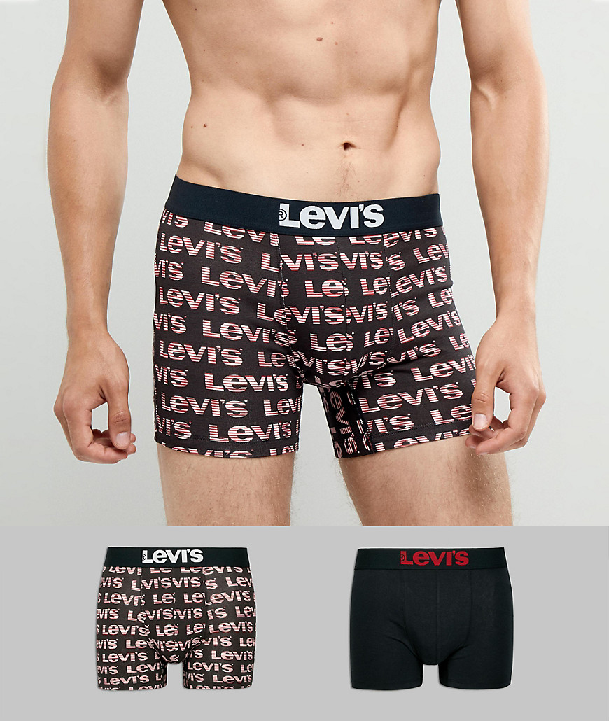 Levis Trunks in 2 Pack Logo Print - Multi
