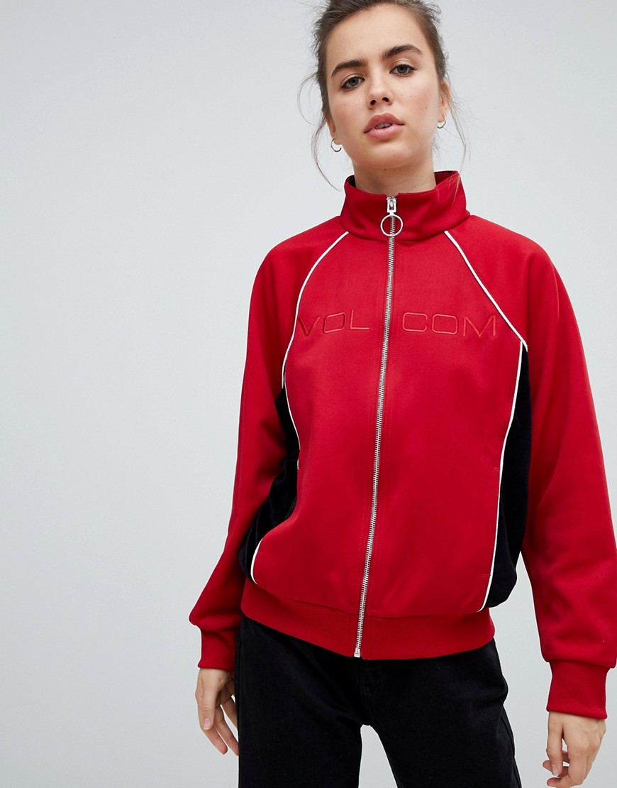 Volcom track jacket in red