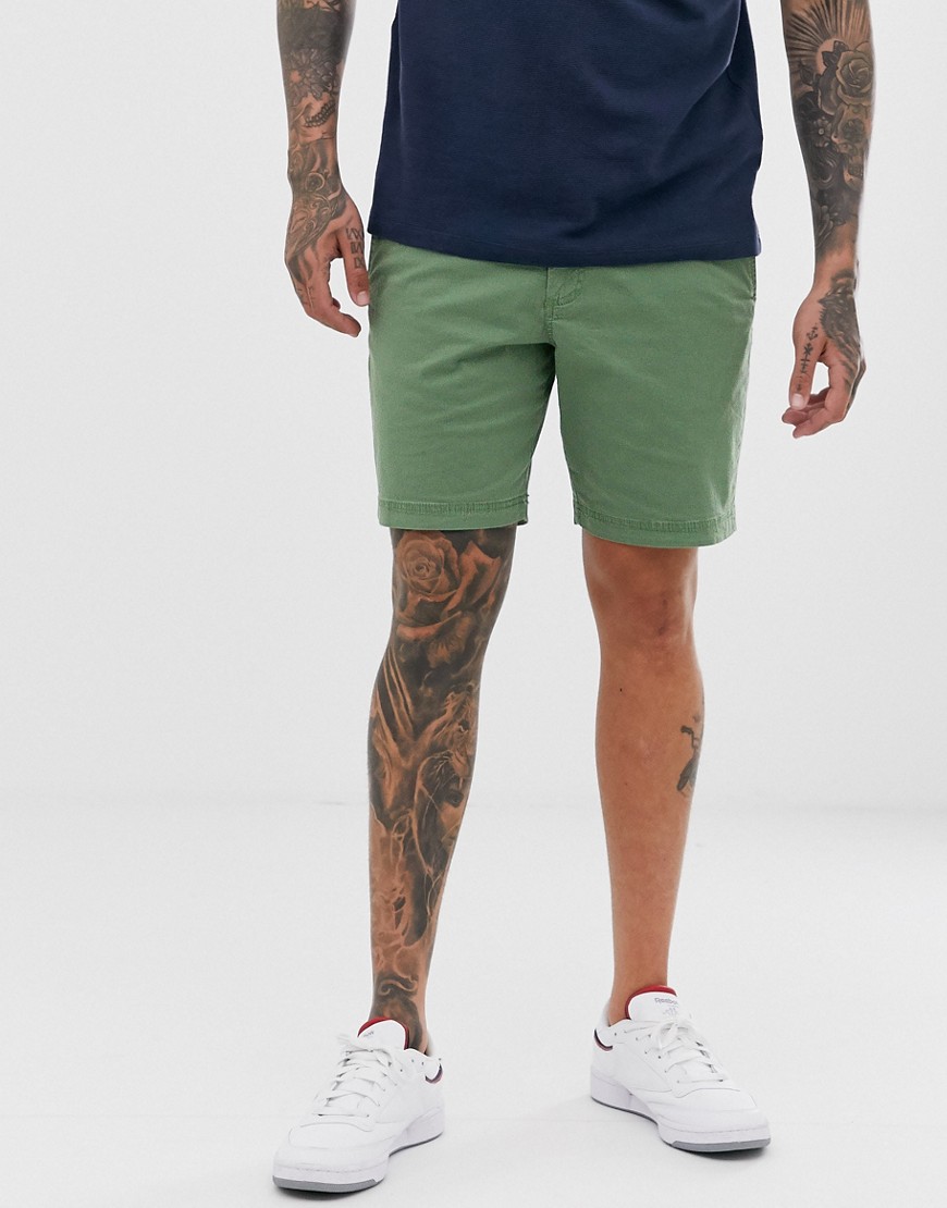 Original Penguin slim fit shorts in khaki green