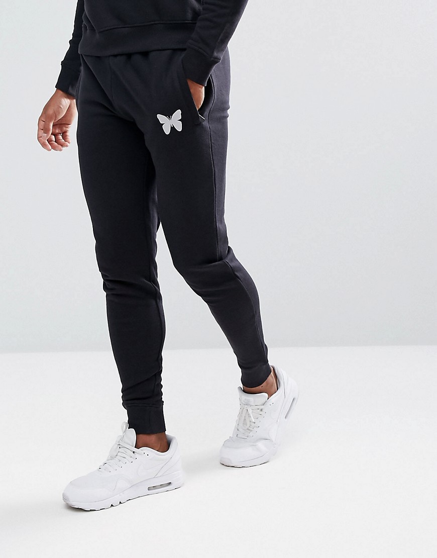 Good For Nothing Skinny Joggers In Black With Reflective Logo - Black