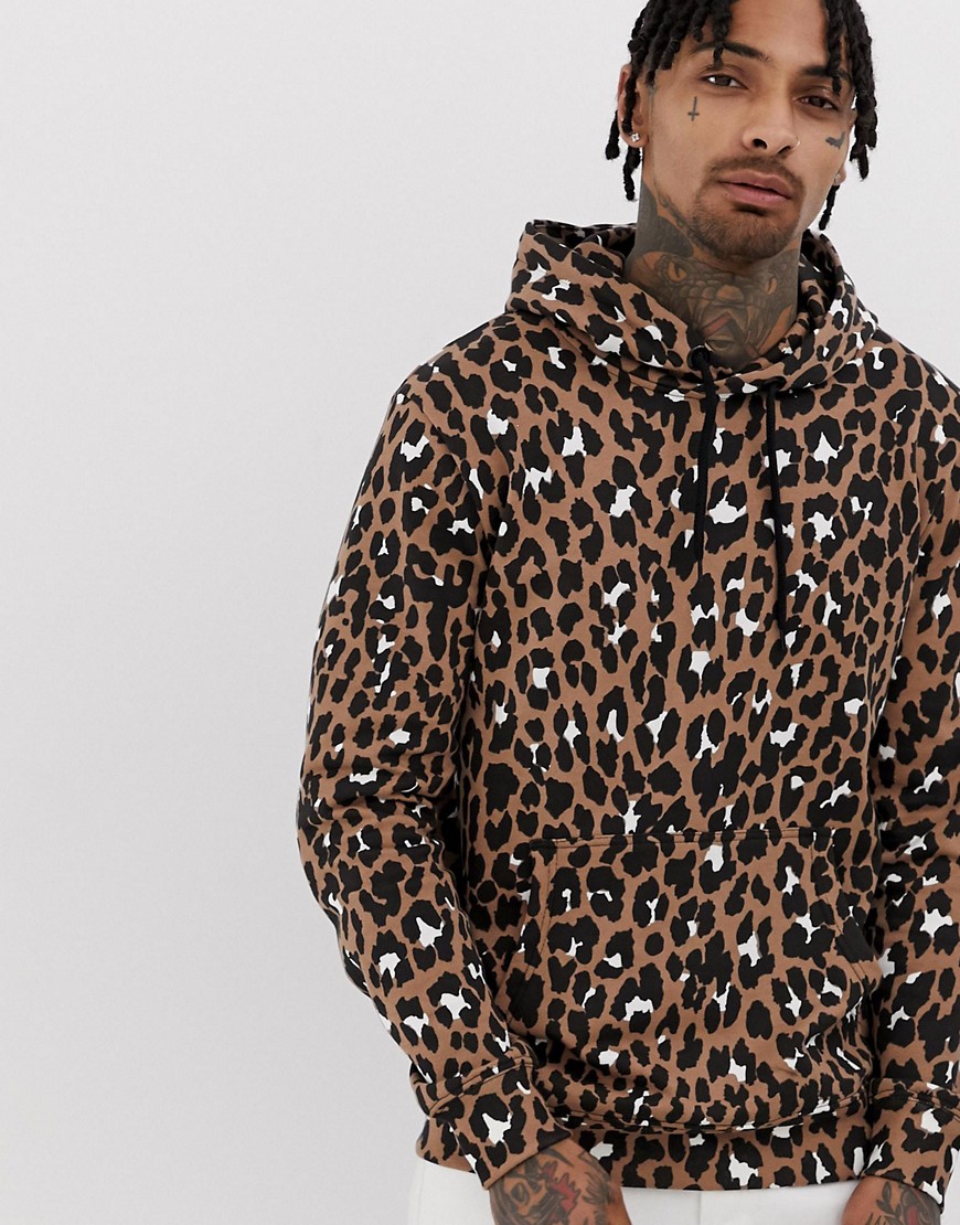 Criminal Damage hoodie in leopard print