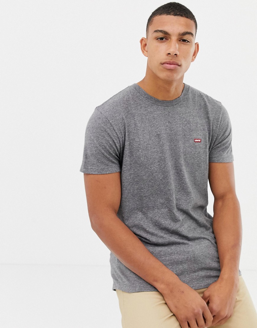 Levi's small batwing patch logo t-shirt in grey marl