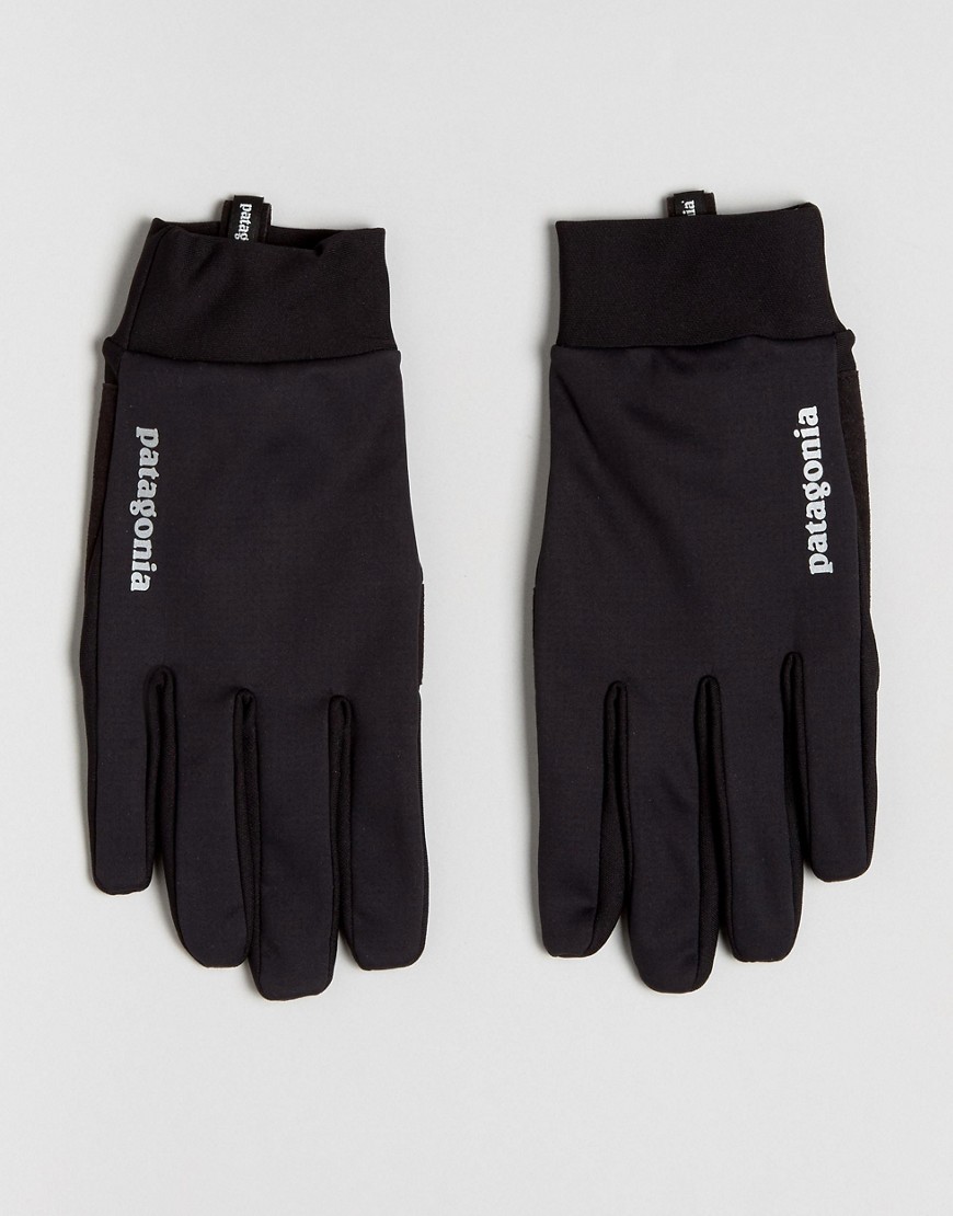 Черные ветрозащитные перчатки Patagonia - Черный 