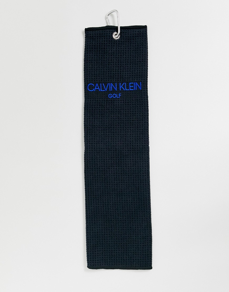 Calvin Klein Golf Towel In Black