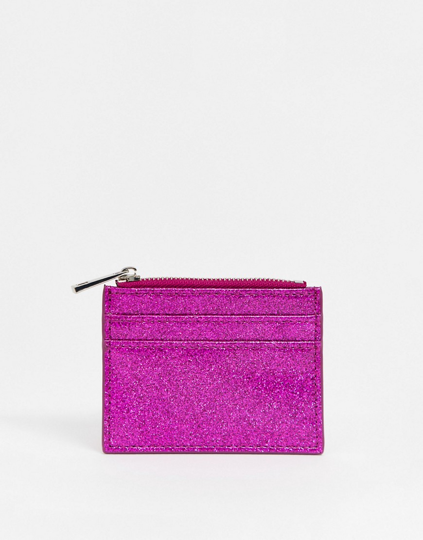 ASOS DESIGN glitter cardholder with coinpurse