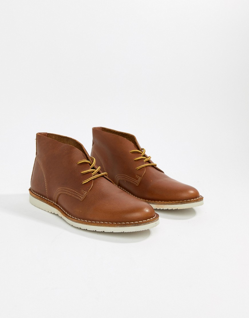 Office Identity chukka boots in tan leather
