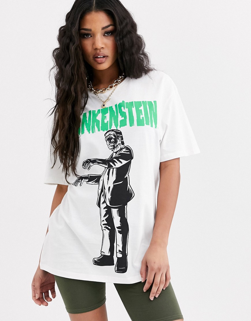 Criminal Damage x monsters oversized t-shirt with frankenstein print