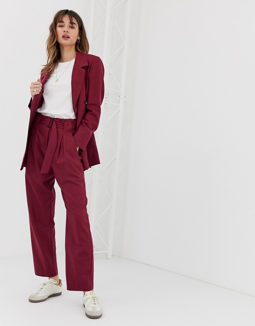 Selected Margot pleated tailored co-ord trouser in wool blend