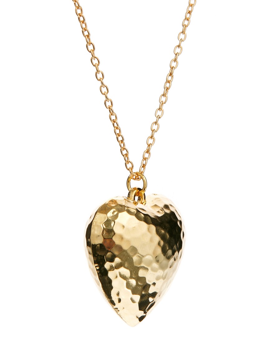Jamie Jewellery | Jamie Jewellery Hammered Heart Necklace at ASOS