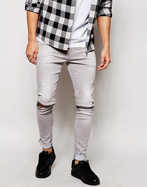ASOS Extreme Super Skinny Jeans With Knee Zips