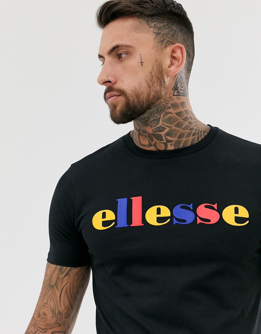 ellesse Reno t-shirt with multi logo in black