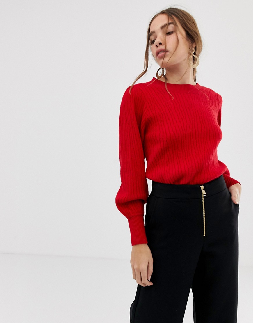 Selected Femme balloon sleeve knitted jumper