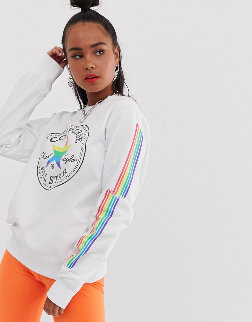 Converse Pride White And Rainbow Sweatshirt
