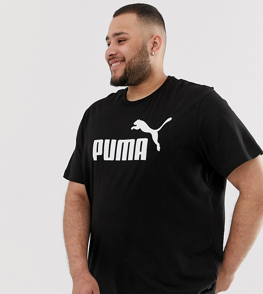 Puma PLUS Essentials t-shirt with large logo in black