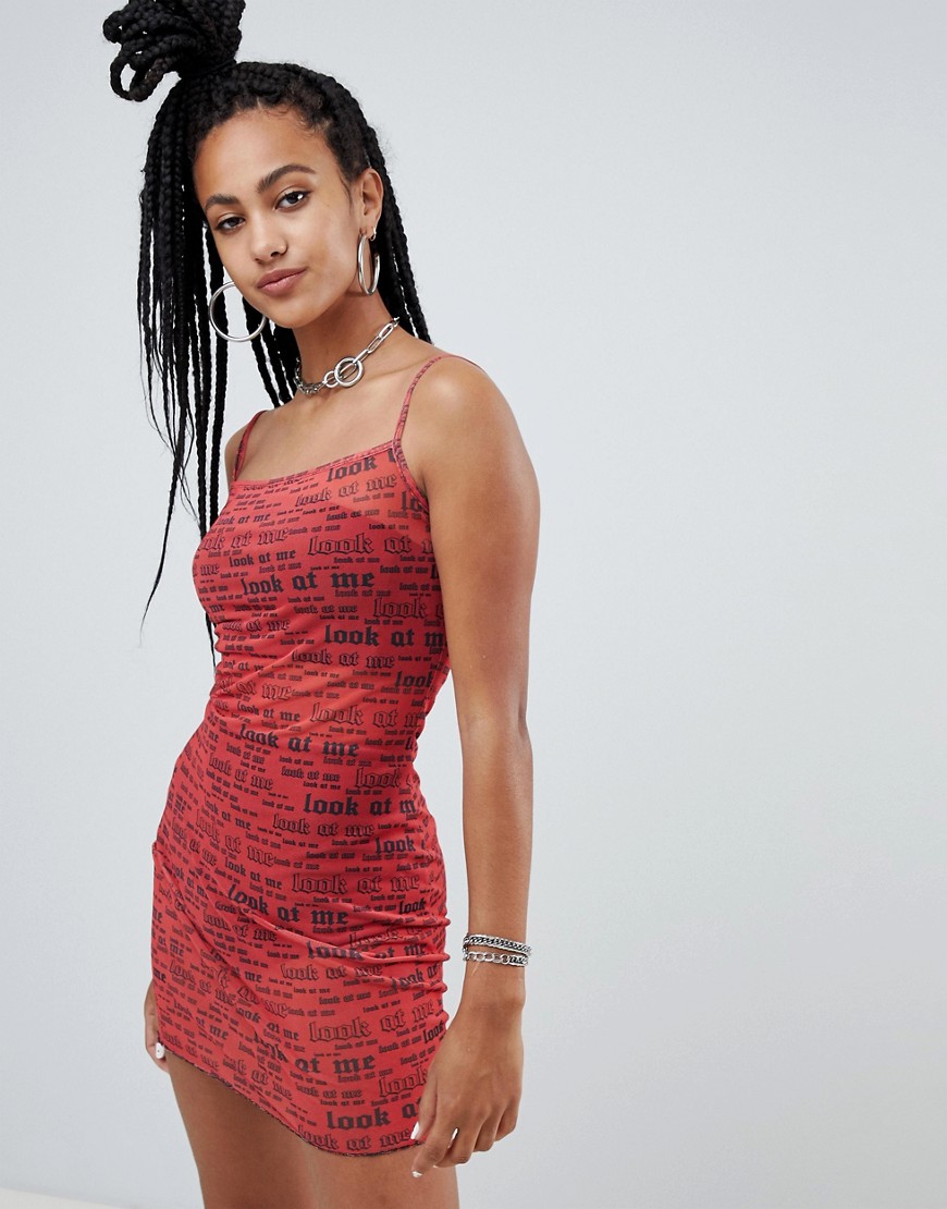 The Ragged Priest x Betsy Johnson cami dress in printed mesh