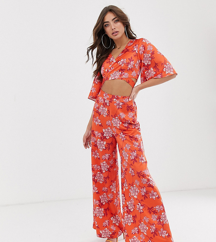House of Stars extreme wide leg trousers in floral co-ord